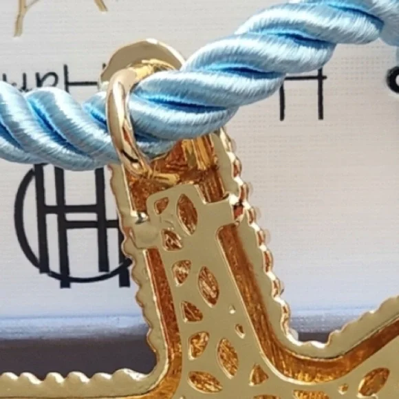 NWT ⚜️🩵⚜️ House of Harlow 1960 Gorgeous Golden tone Star Pendant Cord Necklace - Picture 9 of 11